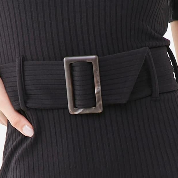 Belted midi bodycon silhouette dress sz sm BNWT - Picture 2 of 6